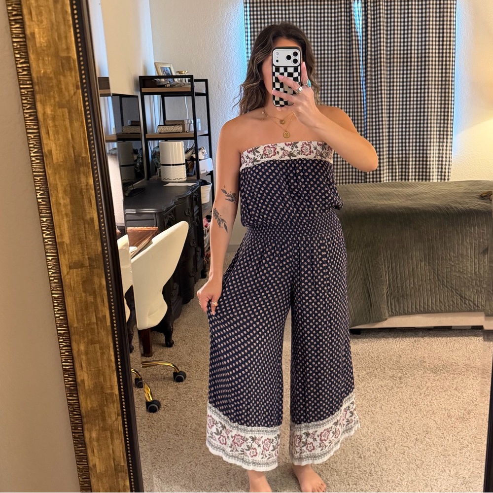 Chelsea &‎ Violet Boho Strapless Jumpsuit MEDIUM